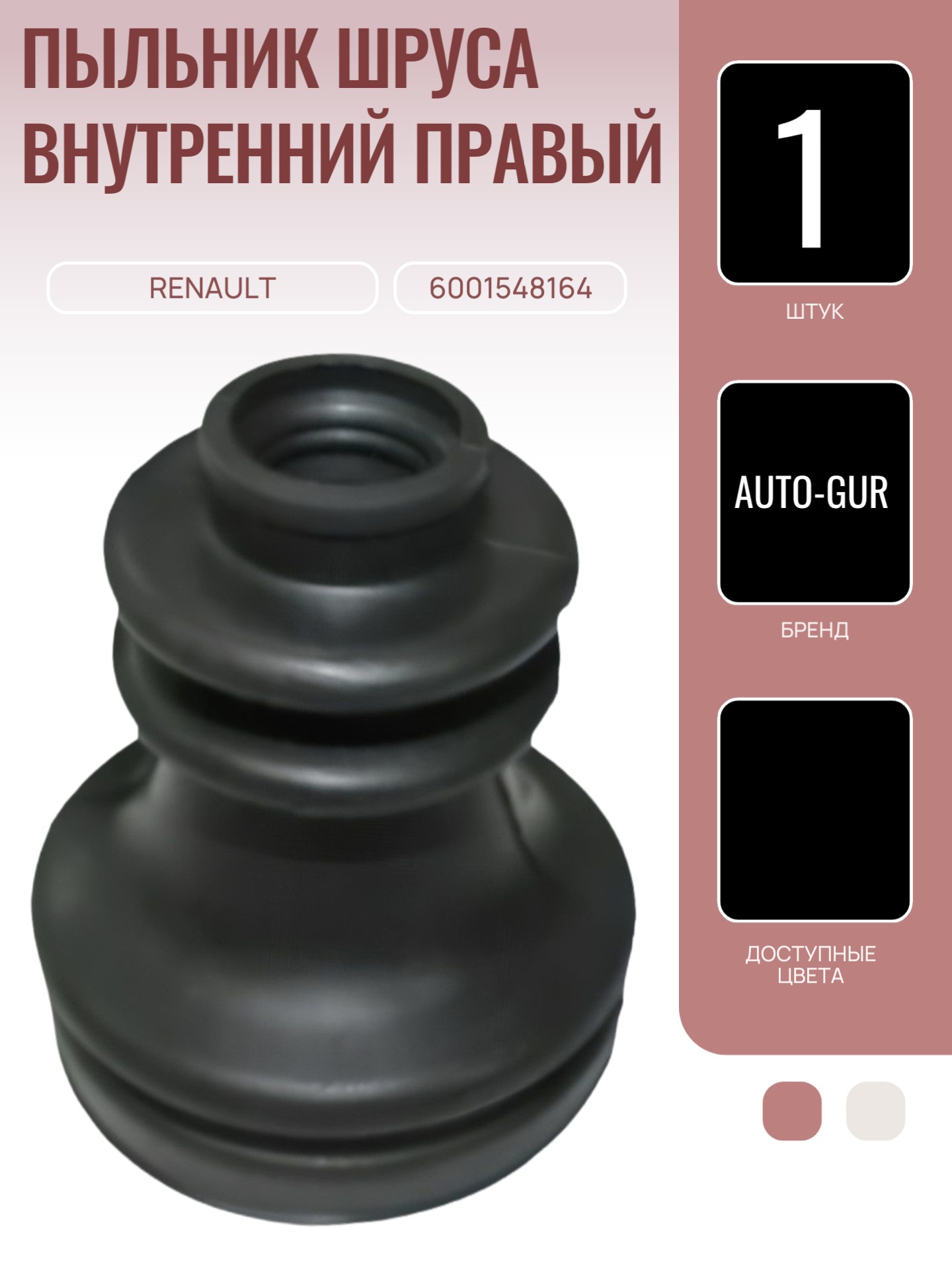 Пыльник ШРУСа внутренний правый Renault - Auto-GUR 6001548164