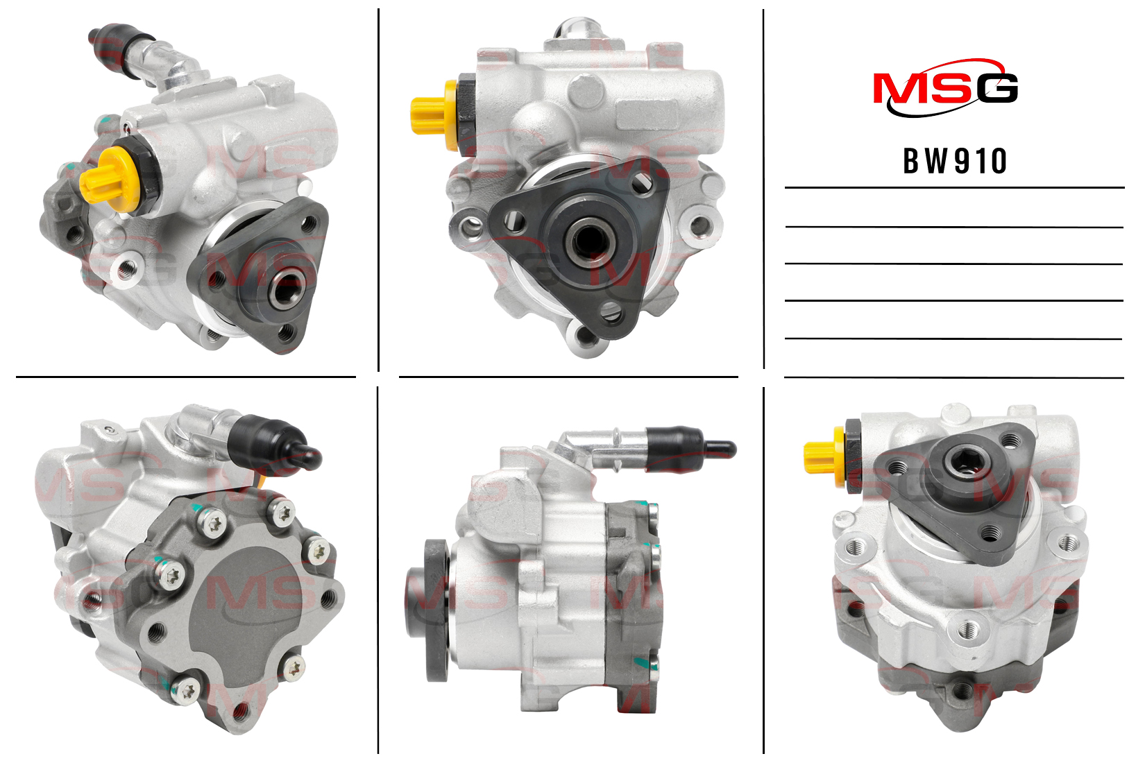 Насос ГУР новый BMW 3 E90 2005-, BMW 3 E91 2005-, BMW 3 E92 2005- - MSG BW910