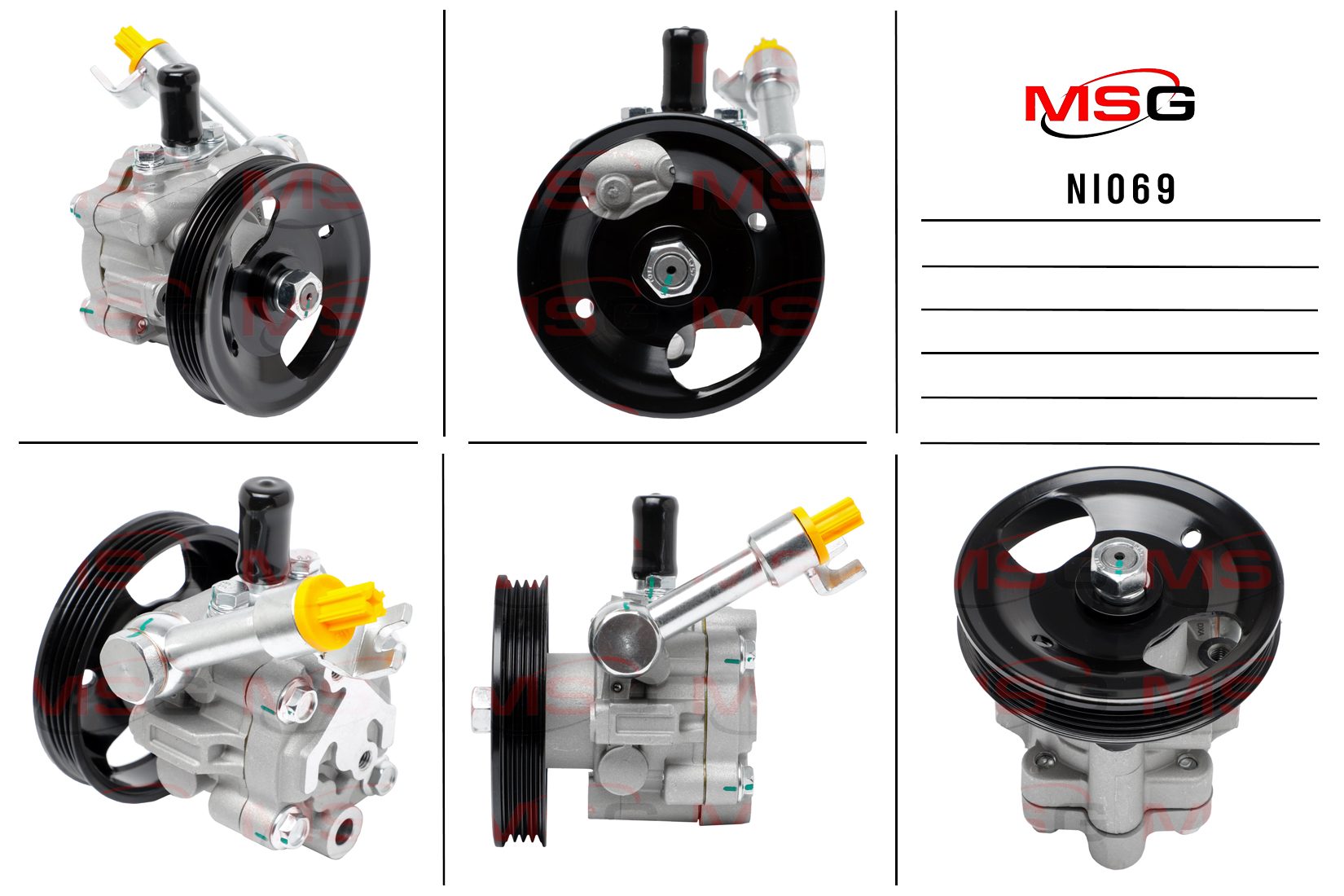 Насос ГУР новый Nissan Quest (v42) 2003-2009, Nissan Altima 2002-2005, Nissan Maxima A34 2004- - MSG NI069