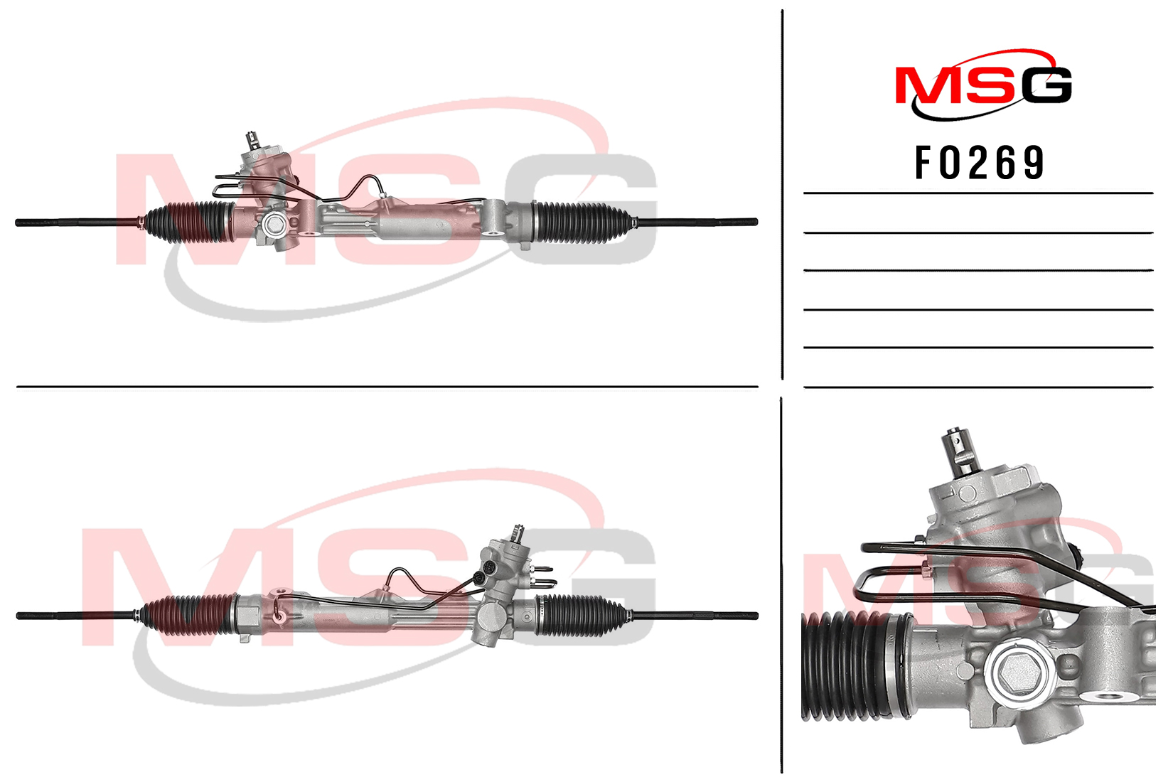Рулевая рейка c ГУР новая Ford USA Mercury Sable 1999-2005, Ford USA Mercury Sable 1995-1999, Ford USA Taurus 1999-2007 - MSG FO269