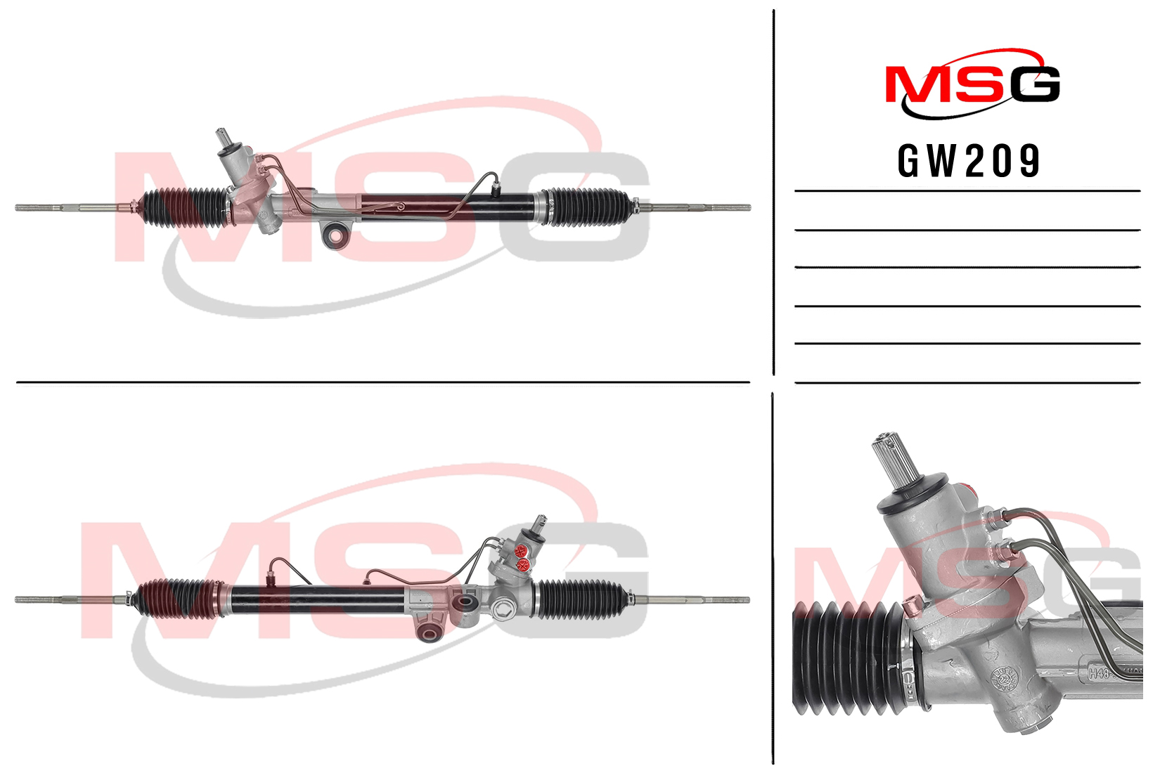 Рулевая рейка c ГУР новая Great Wall Wingle 5 2012-2017 - MSG GW209