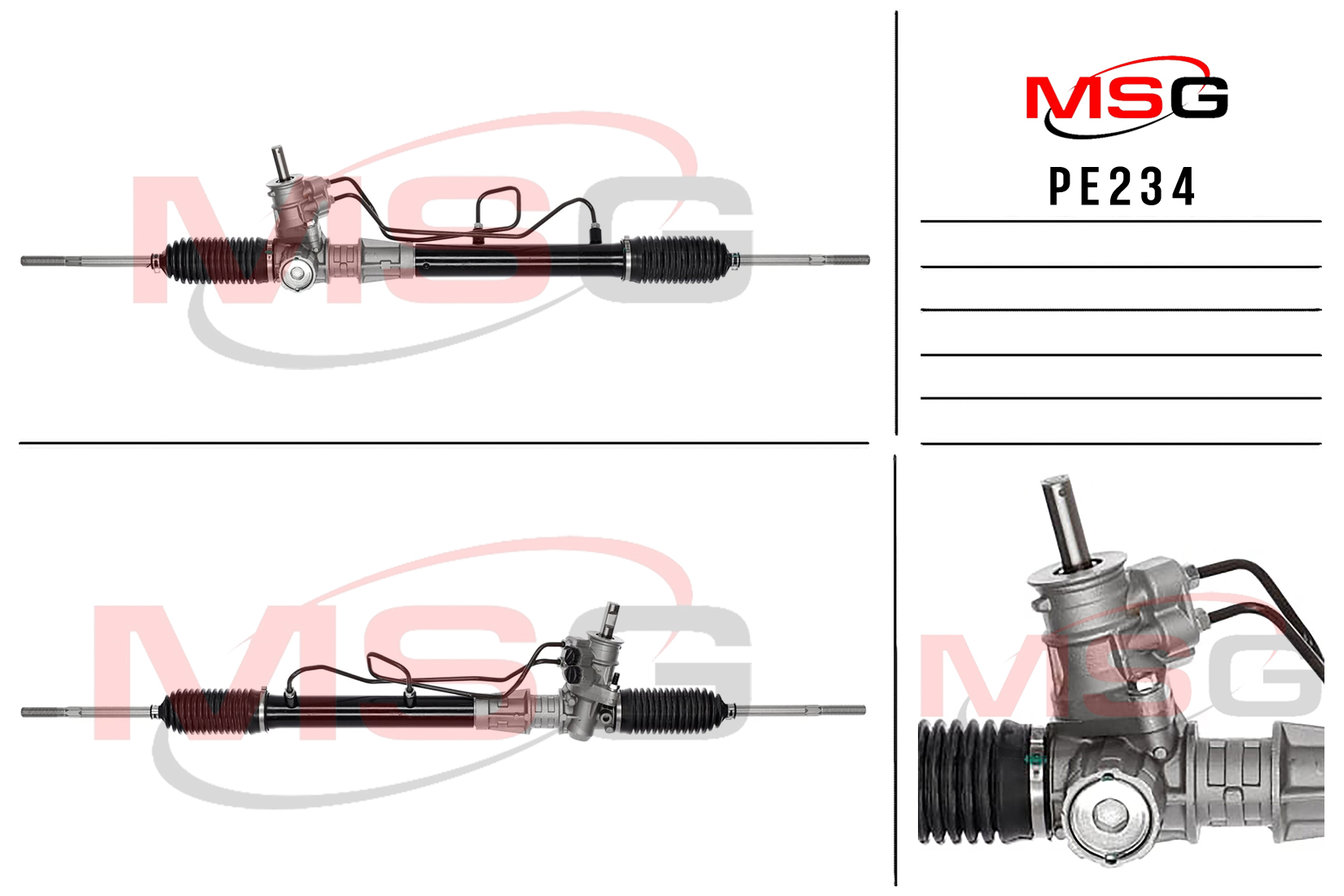Рулевая рейка c ГУР новая Iran Khodro Roa 1999-2010, Peugeot 405 1992-1996 - MSG PE234