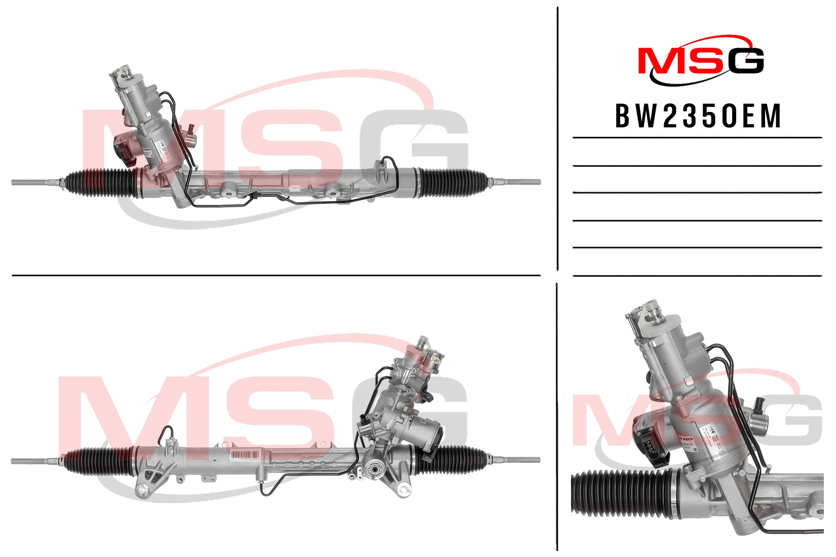 Рулевая рейка с ГУР новая оригинальная BMW 5 F10 / F11 / F18 2009-2016, BMW 7 F01 / F02 / F03 / F04 2008-2016, BMW 6 F06 Gran Coupe / F12 / F13 2011- - MSG BW235OEM