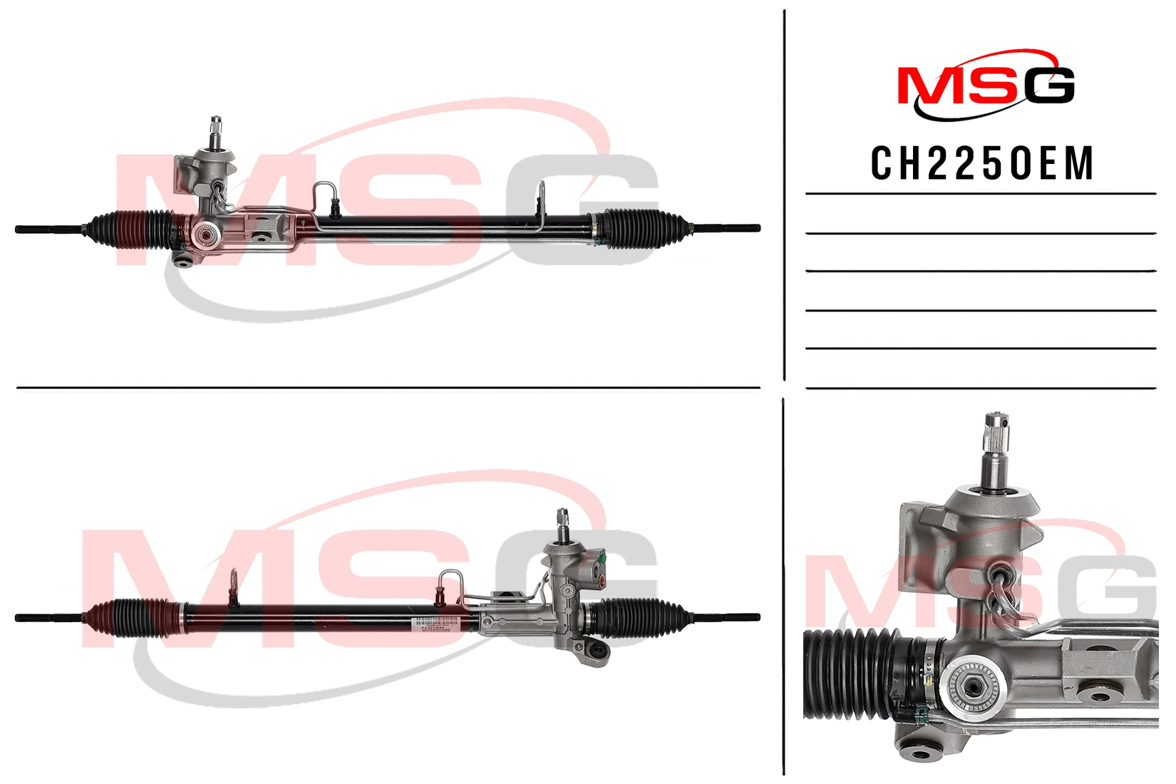 Рулевая рейка с ГУР новая оригинальная Chrysler Sebring 2001-, Dodge Stratus 2001- - MSG CH225OEM