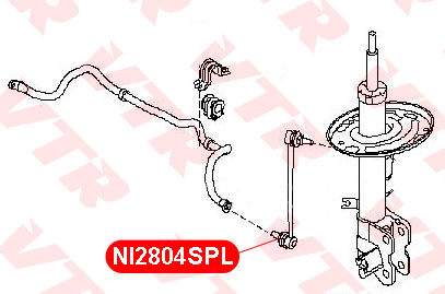 Тяга стабилизатора передней подвески, левая - VTR NI2804SPL