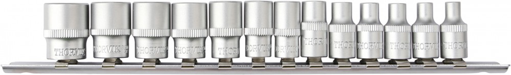Набор головок торцевых 1/4 DR на держателе, 4-14 мм, 13 предметов - Thorvik S11S1113SM