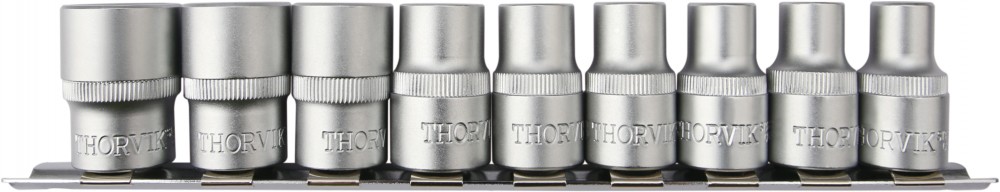 Набор головок торцевых 1/2 DR на держателе, внешний torx®, e10-e24, 9 предметов - Thorvik S13S139SM