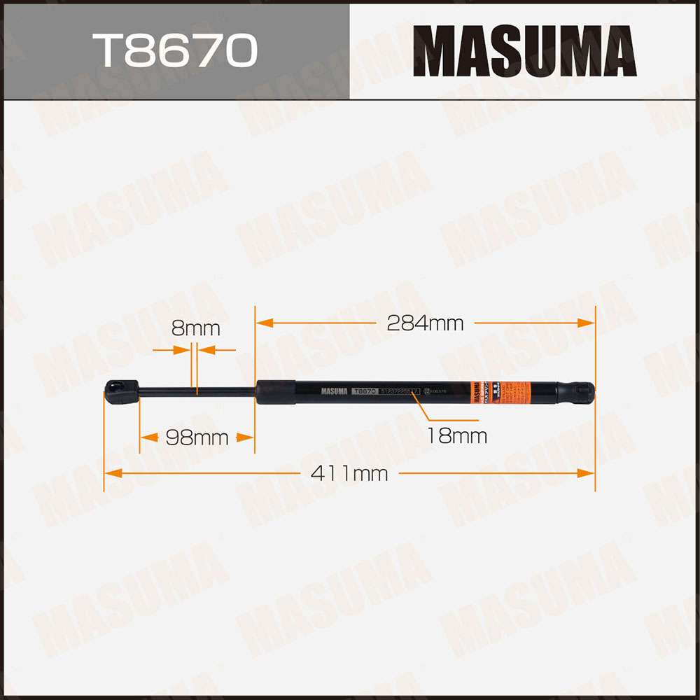 Упор газовый капота - Masuma T8670