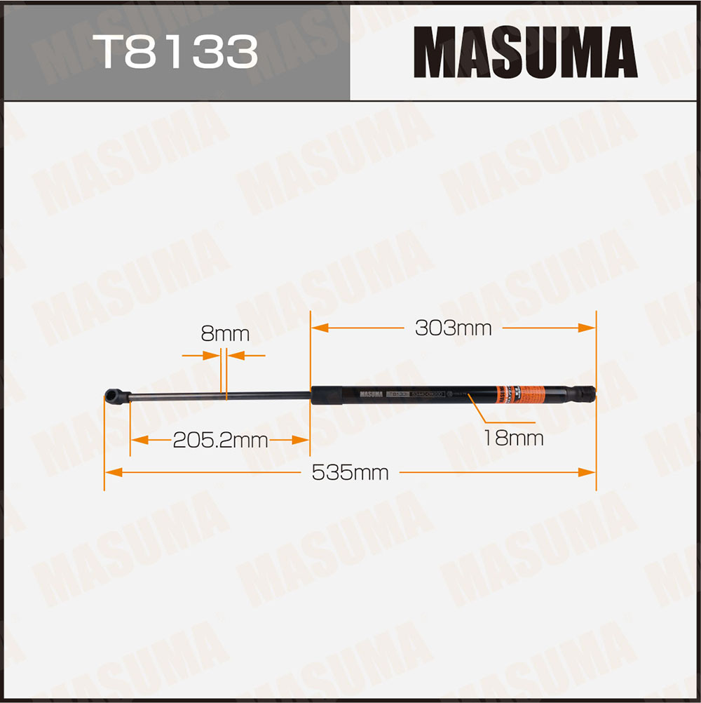 Упор газовый капота - Masuma T8133