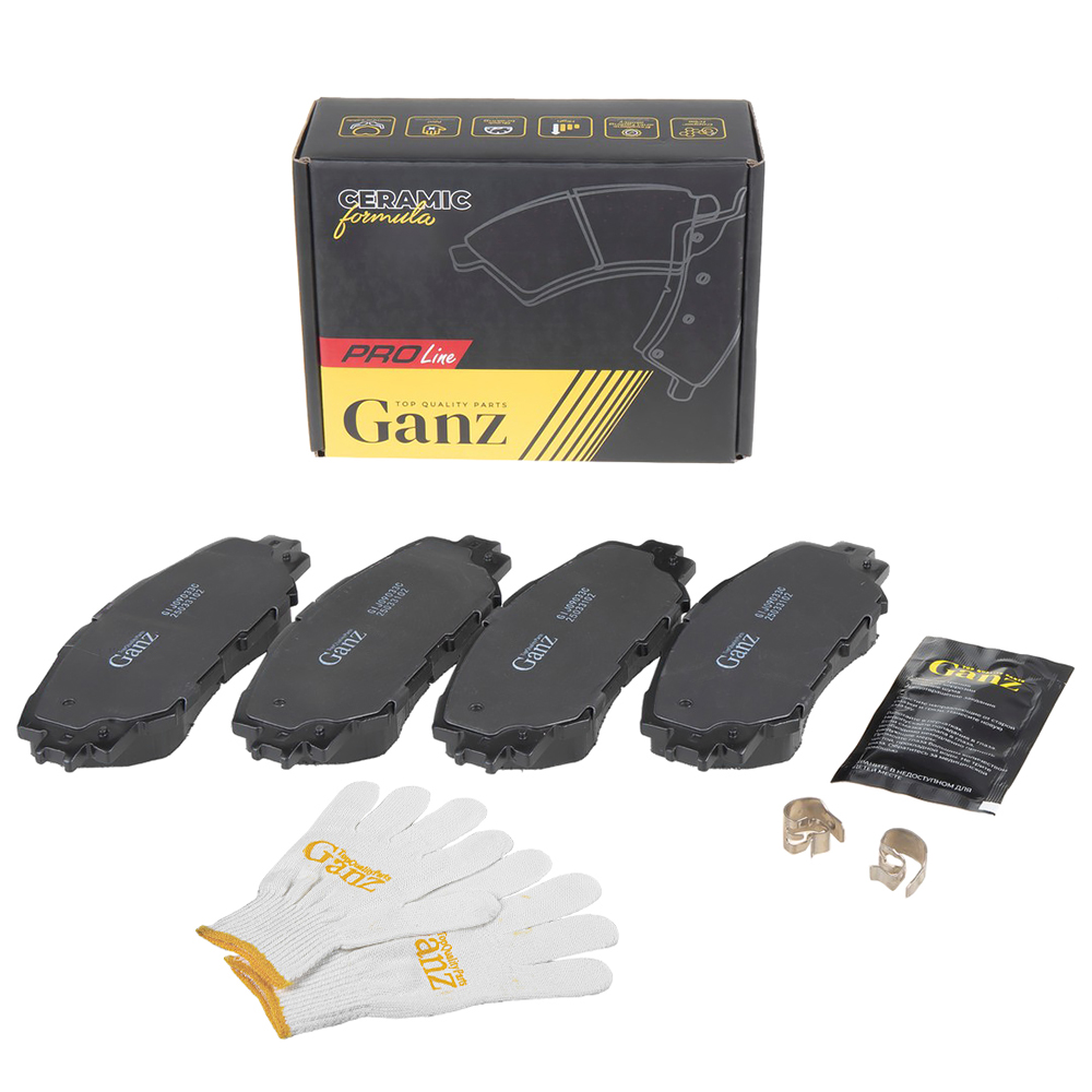 Колодки передние PRO-Line Ceramic toyota corolla 06- / Auris 1.4-1.6 07- - GANZ GIJ09033C