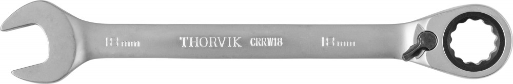 Ключ гаечный комбинированный трещоточный с реверсом, 18 мм мм - Thorvik CRRW18