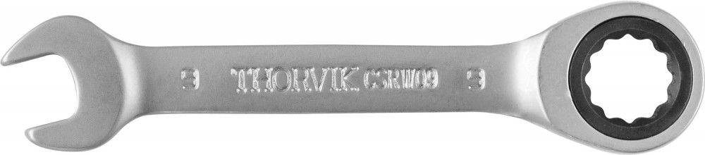 Ключ гаечный комбинированный трещоточный короткий, 9 мм - Thorvik CSRW09