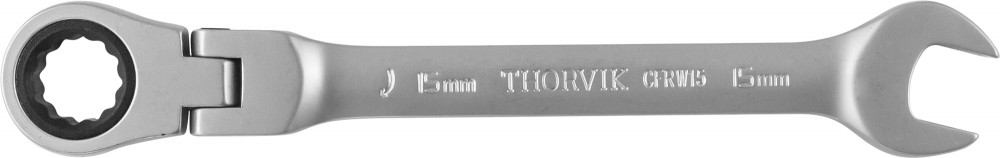 Ключ гаечный комбинированный трещоточный карданный, 15 мм мм - Thorvik CFRW15