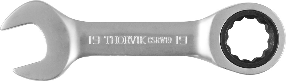 Ключ гаечный комбинированный трещоточный короткий, 19 мм мм - Thorvik CSRW19