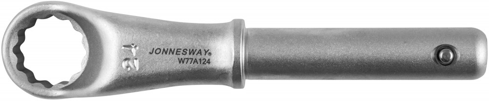 Ключ накидной усиленный, 24 мм, d18.5/180 мм мм - JONNESWAY W77A124
