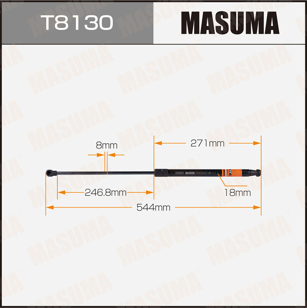 Упор газовый капота , L=544mm (1/40) - Masuma T8130