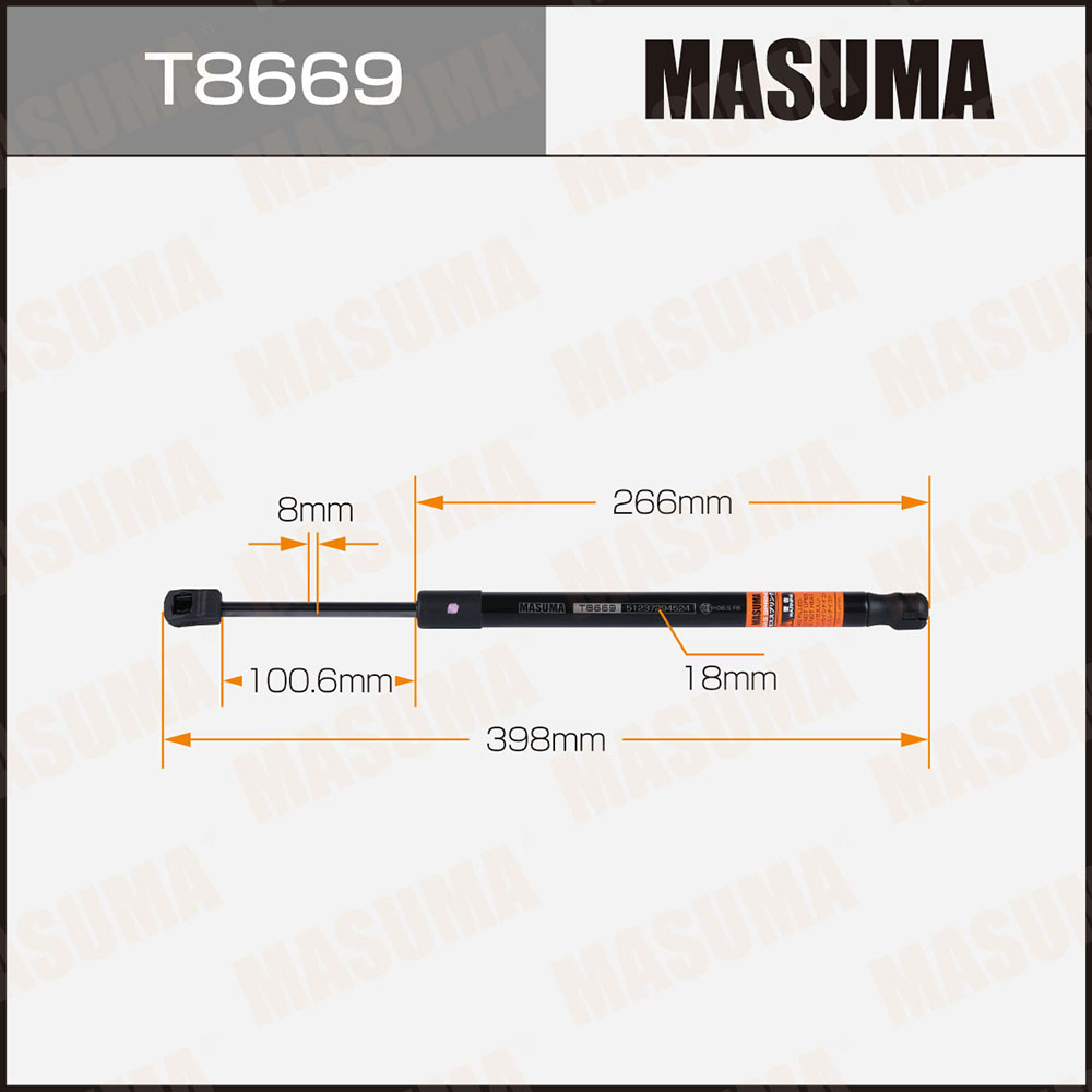 Упор газовый капота , L=398mm (1/40) - Masuma T8669