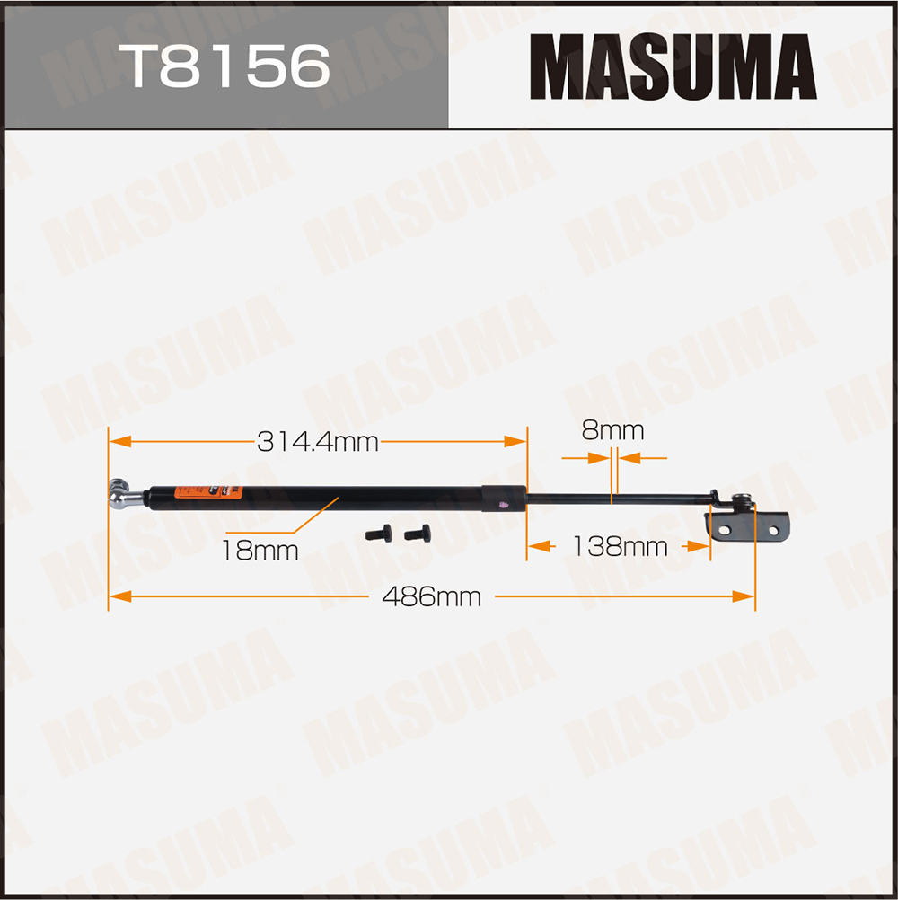 Упор газовый капота , L=486mm (1/40) - Masuma T8156