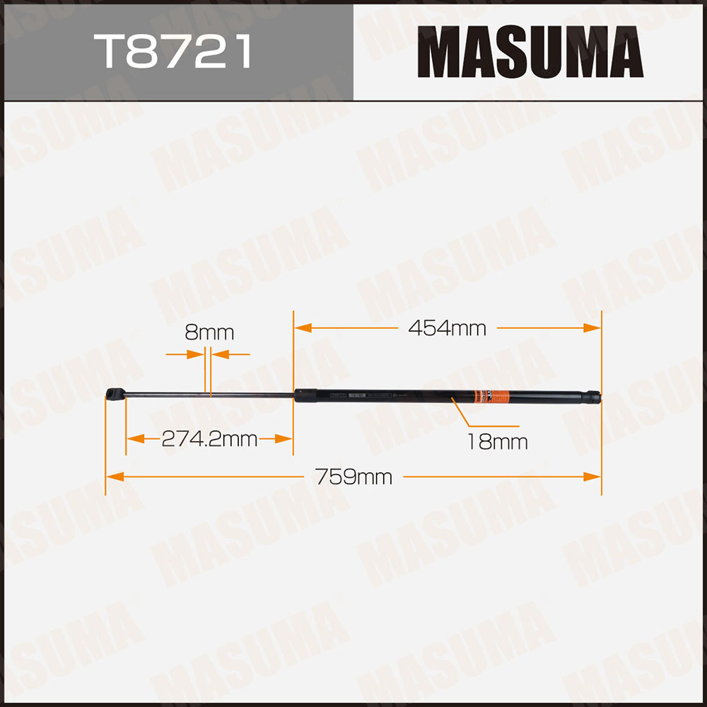 Упор газовый капота , L=759mm (1/40) - Masuma T8721