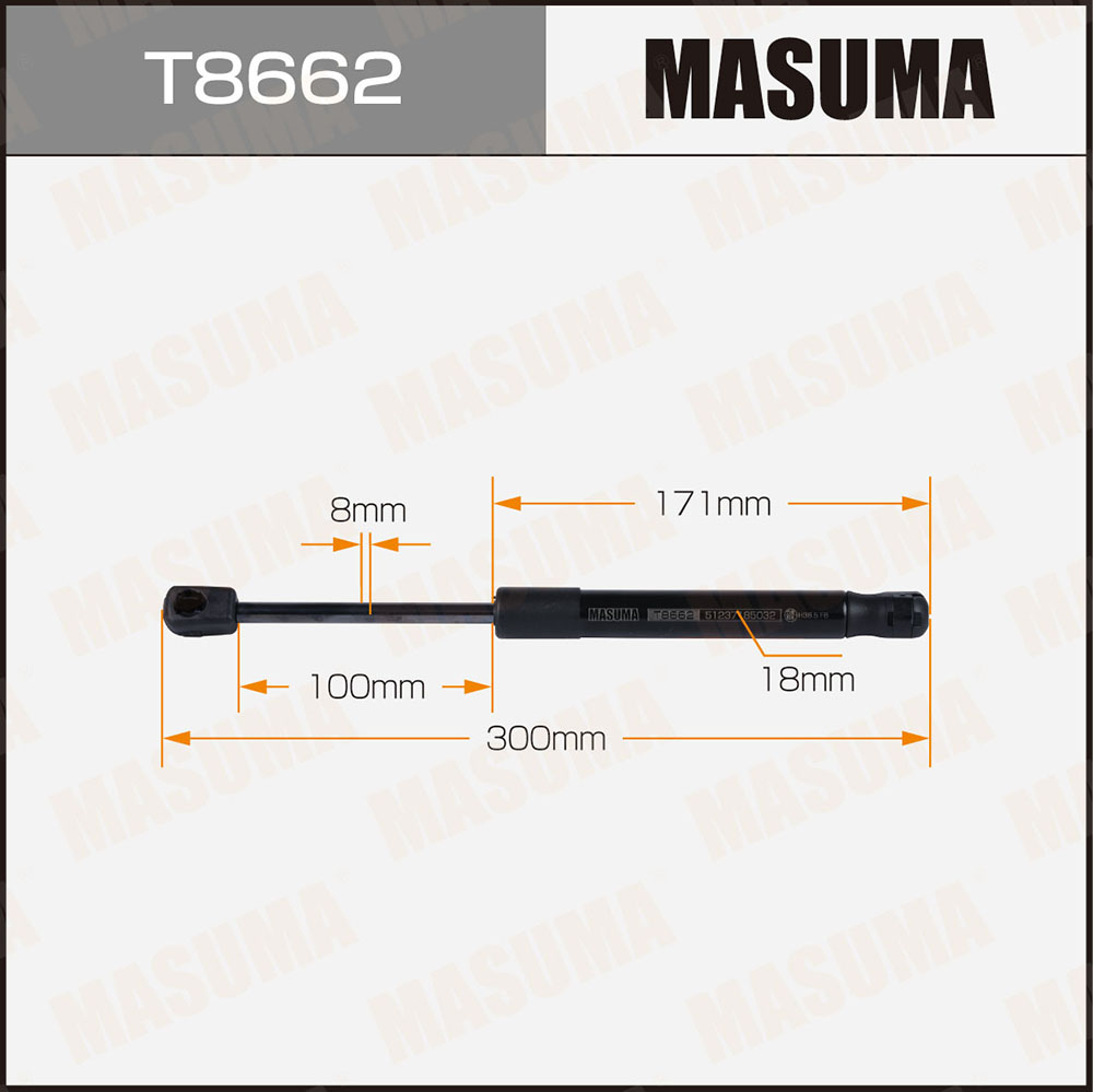 Упор газовый капота , L=300mm (1/40) - Masuma T8662