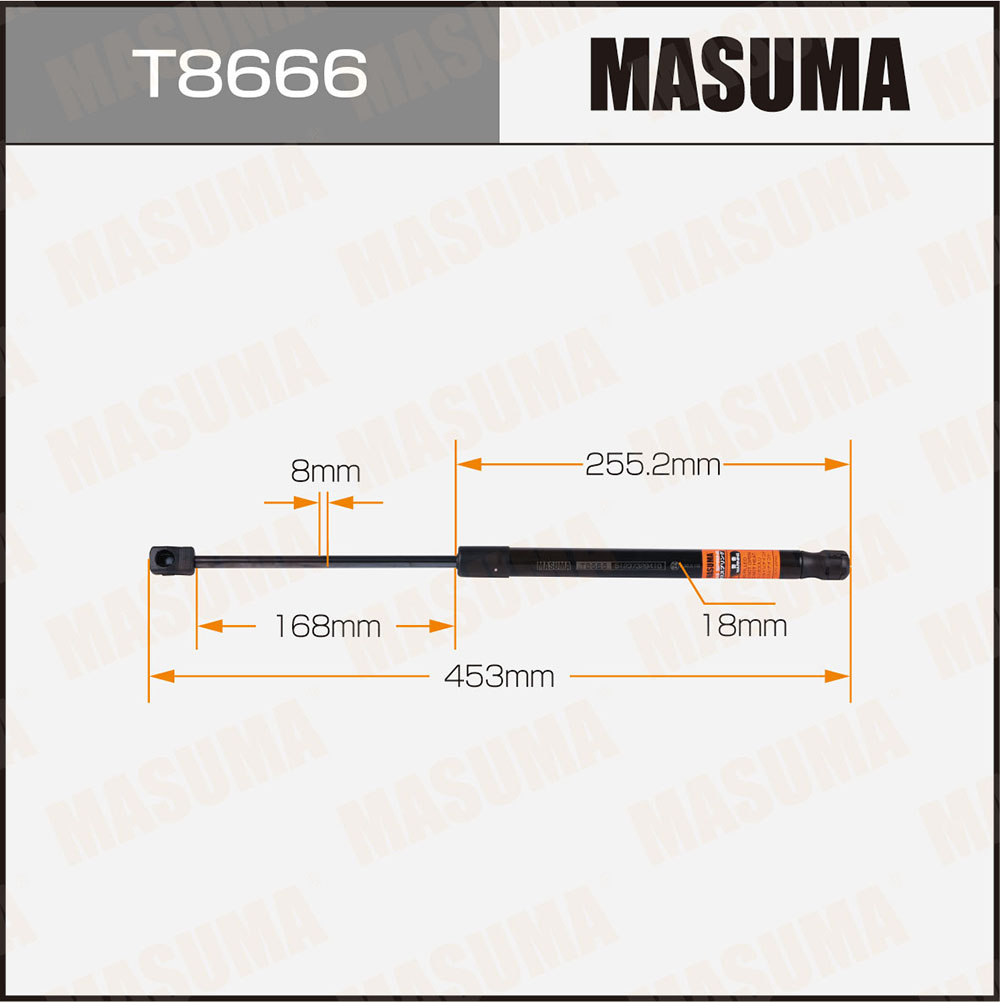 Упор газовый капота L=453mm (1/40) - Masuma T8666