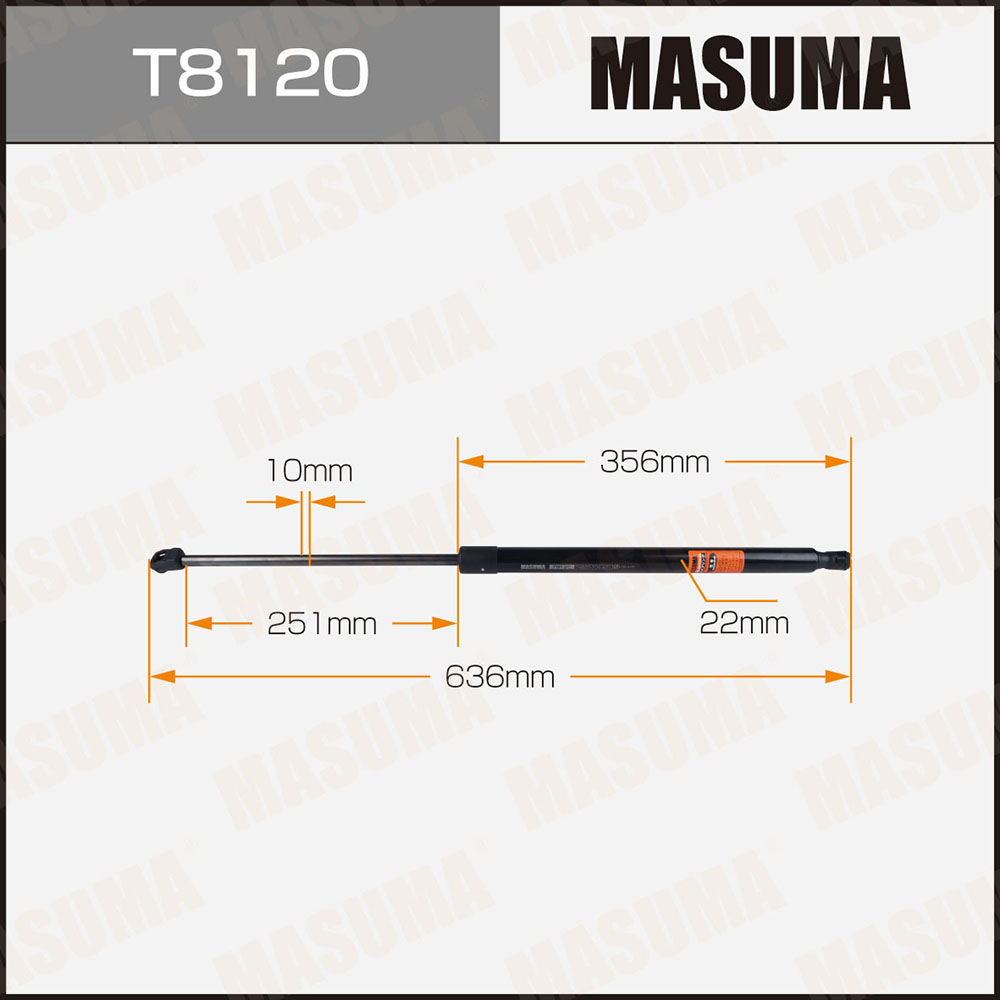 Упор газовый багажника , L=636mm (1/40) - Masuma T8120