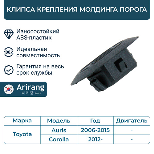 Клипса крепления молдинга порога - Arirang ARG17-8763