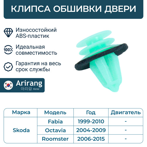 Клипса обшивки двери - Arirang ARG17-8805