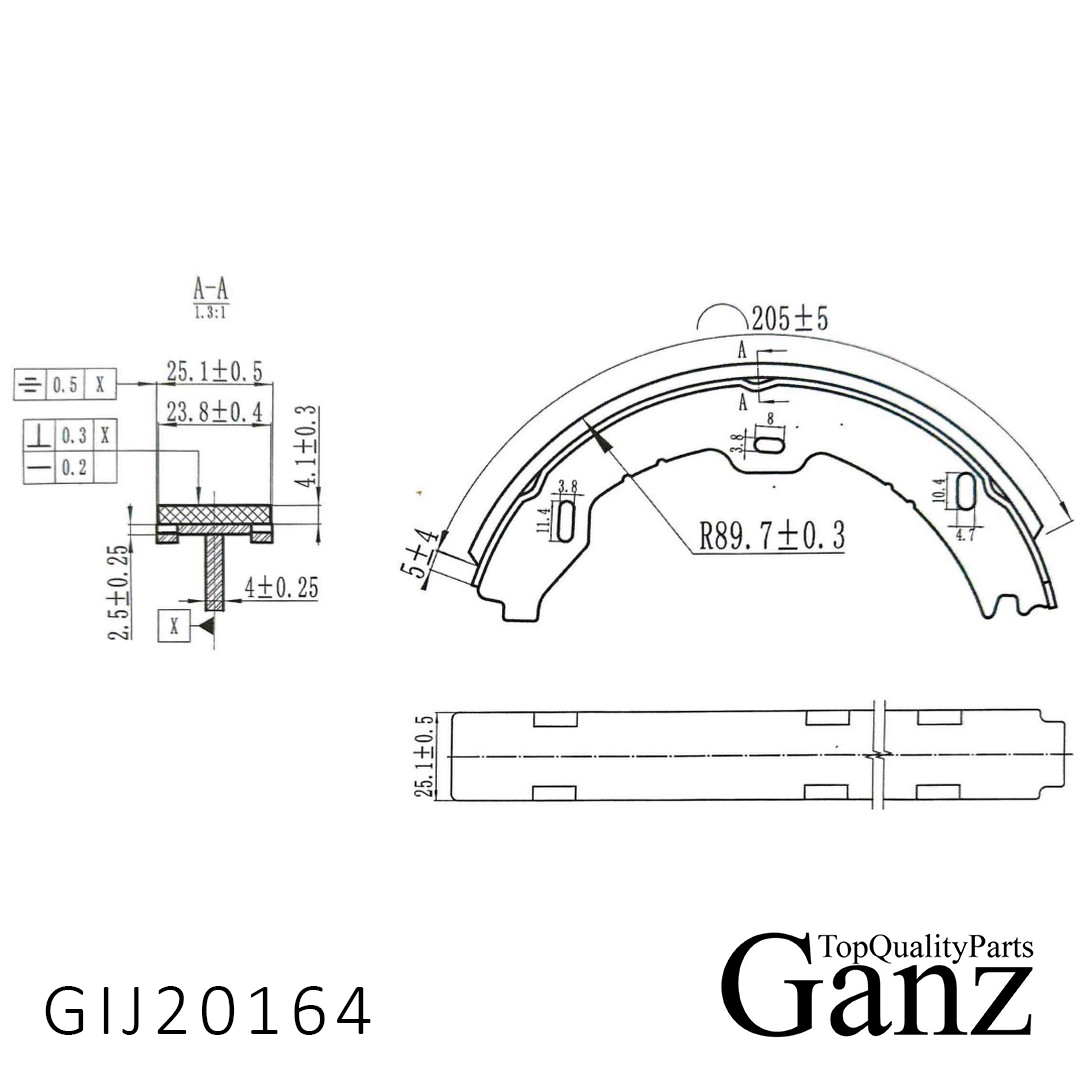 Колодки барабанные mercedes e w211 02- барабан ст торм 180x25 GANZ GIJ20164 2143₽