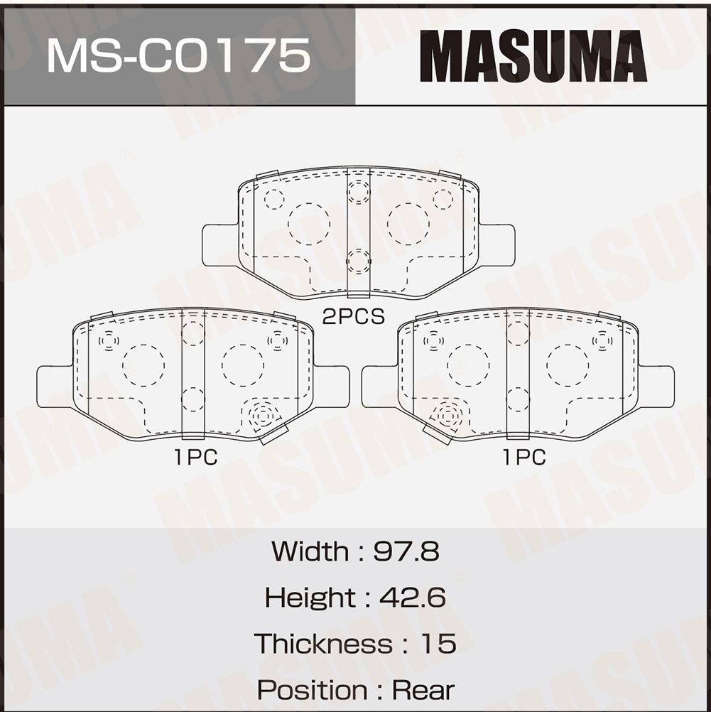 Колодки тормозные дисковые - Masuma MS-C0175