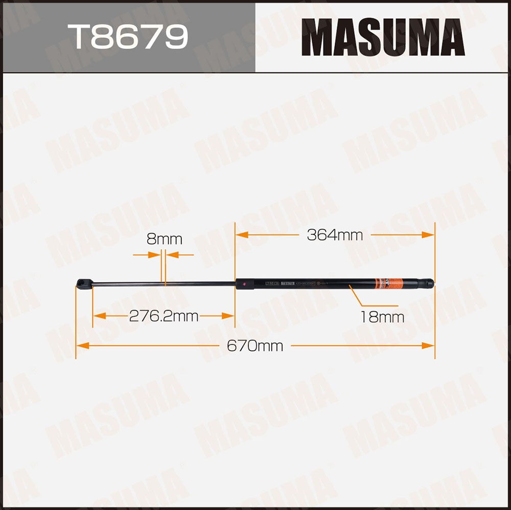 Упор газовый капота Masuma T8679