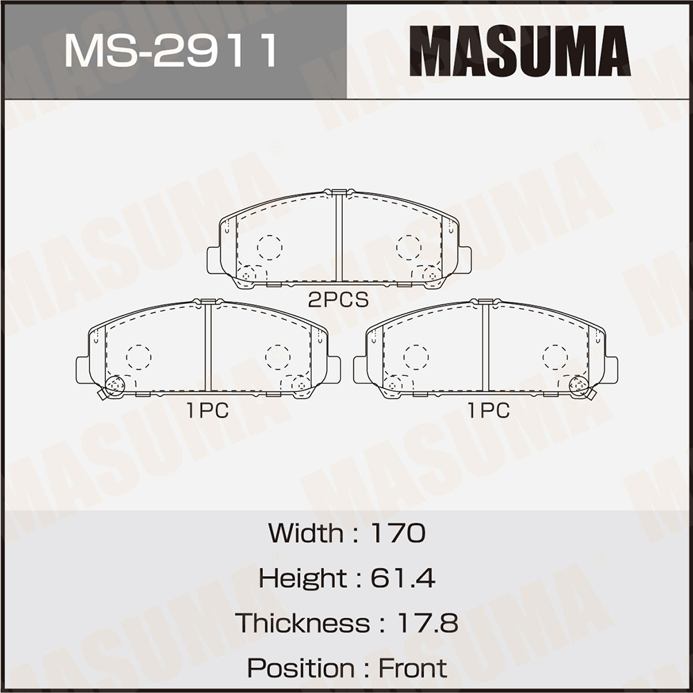 Колодки тормозные дисковые - Masuma MS-2911