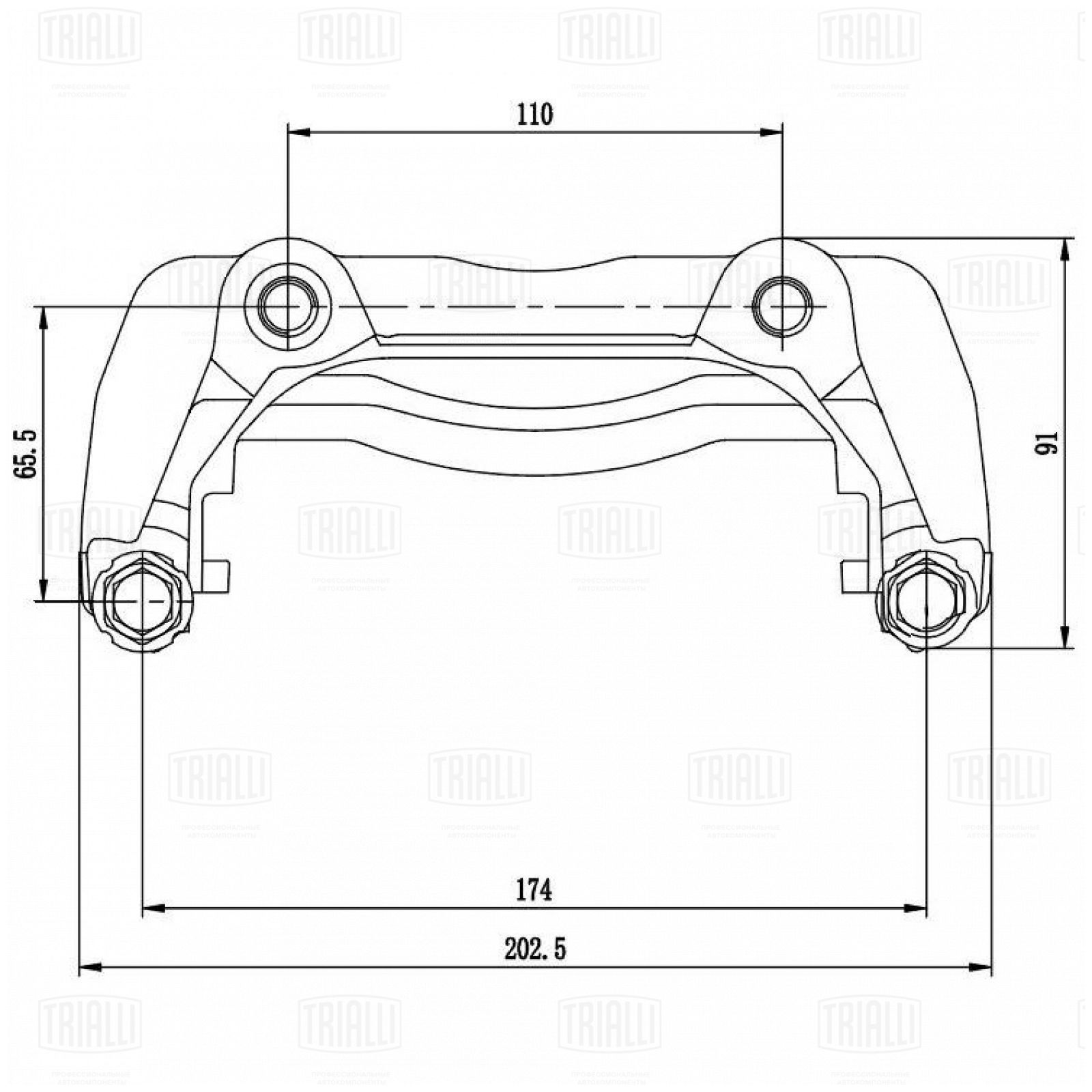 Скоба тормозного суппорта для автомобилей mercedes c w204 07- e w212 09- перед Trialli CF 052208 2893₽