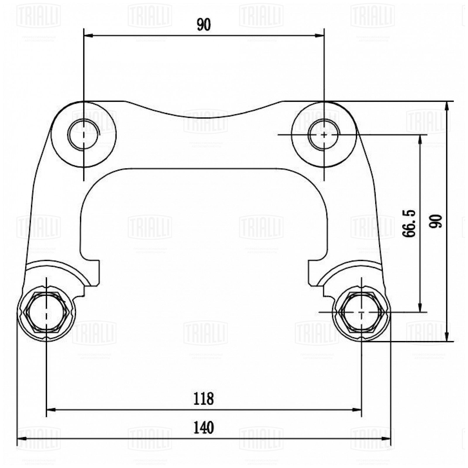 Скоба тормозного суппорта для автомобилей skoda octavia a5 04- vw jetta 11- диск 253мм 10мм зад Trialli CF 190619 2893₽