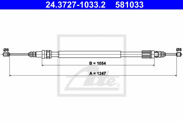 Трос стояночного тормоза - ATE 24.3727-1033.2