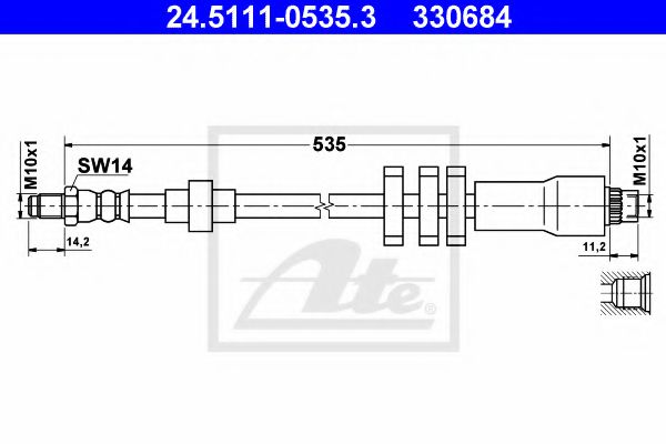 Шланг тормозной - ATE 24.5111-0535.3