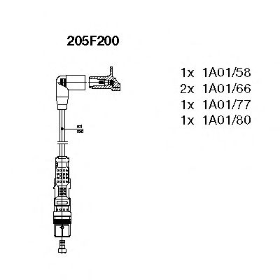 Комплект высоковольтных проводов - Bremi 205/F200