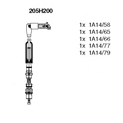 Комплект высоковольтных проводов - Bremi 205/H200