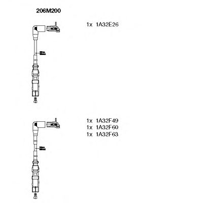 Комплект высоковольтных проводов - Bremi 206/M200