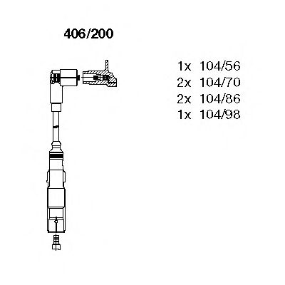 Комплект высоковольтных проводов - Bremi 406/200
