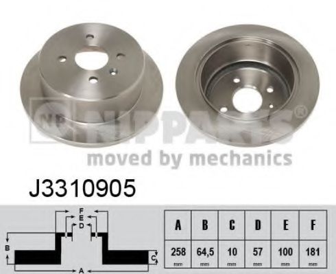 Диск тормозной | зад | - Nipparts J3310905