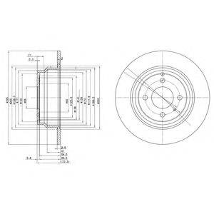 Диск тормозной задний - Delphi BG2721