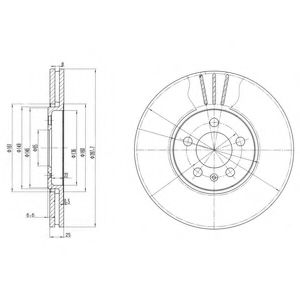 Диск тормозной | перед | - Delphi BG2729