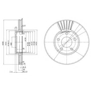 Диск тормозной передний - Delphi BG2745