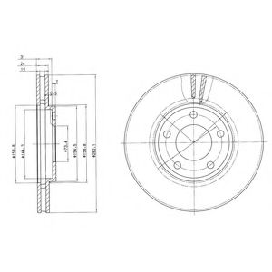 Диск тормозной передний - Delphi BG3383