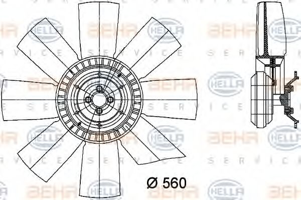 Вентилятор радиатора - Hella 8MV 376 731-101