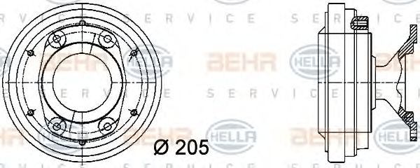 Вискомуфта вентилятора IVECO - Hella 8MV 376 731-291