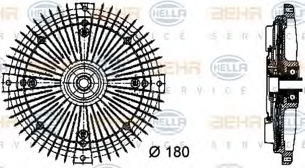 Вискомуфта вентилятора - Hella 8MV 376 732-491