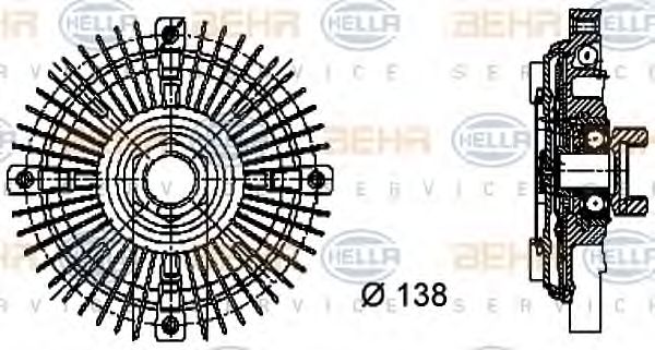 Вискомуфта вентилятора - Hella 8MV 376 732-201