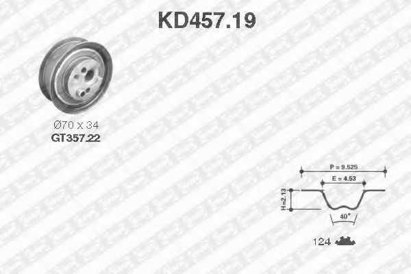 Комплект ремня ГРМ - SNR KD457.19
